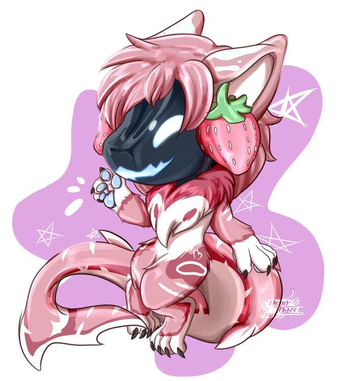 This was the artist's first time drawing a protogen!